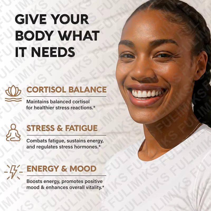 Cortisol Supplement, Holy Basil | Ashwagandha | Rhodiola | L-Theanine, Plant-Based Hormone Balance - Mood, Focus & Sleep Support